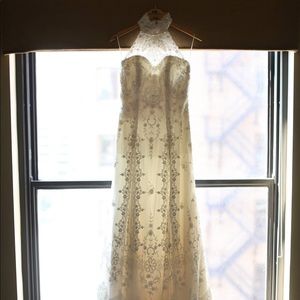 La Sposa by Pronovias High Neck Lace Wedding Dress